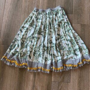 Philosophy floral ruffled, cottagecore, Grandma Chic midi skirt sz Medium